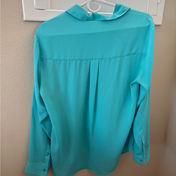 Express Turquoise Button-Down Women's Shirt - Picture 2 of 3